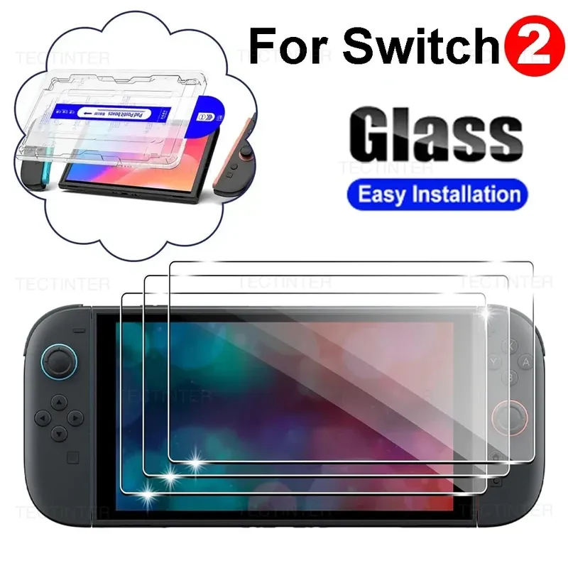 Displayschutzfolie für Nintendo Switch 2, mit automatischem Ausrichtungsrahmen, Schutzfolie aus gehärtetem Glas für Switch 2-Zubehör - 6.29 EUR
