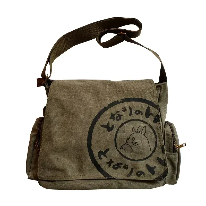 Damen Canvas Umhängetasche Große Kapazität Umhängetasche Cartoon Messenger Tote Bag Taschen Taschen