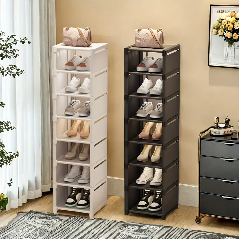Schuhregal mit Metallrahmen, mehrstöckige Stoffregale, platzsparend, für Turnschuhe, Sandalen, Eingangsbereich, einfache Montage, Urlaubsaufbewahrung