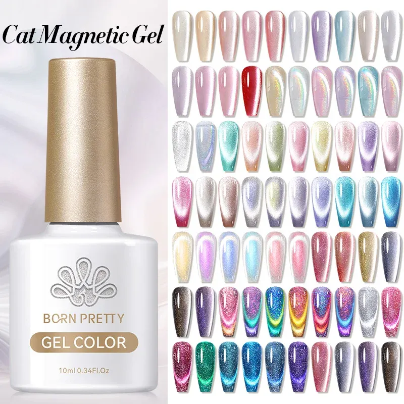 BORN PRETTY 10 ml Katze Magnetischer Gel Nagellack Mondlicht Glasperle Wasser Licht Kristall Soak Off UV Lack für DIY Nail Art