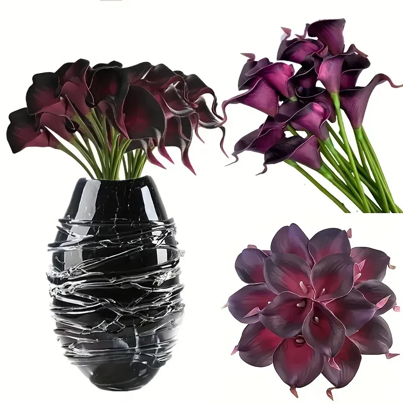 10 Stück künstliche Blumen, Calla-Lilien-Blumenstrauß für Bridail, gefälschte Blumen, Muttertag, Ostern, Hochzeit, Party, Zuhause, Zimmer, Tischdekoration