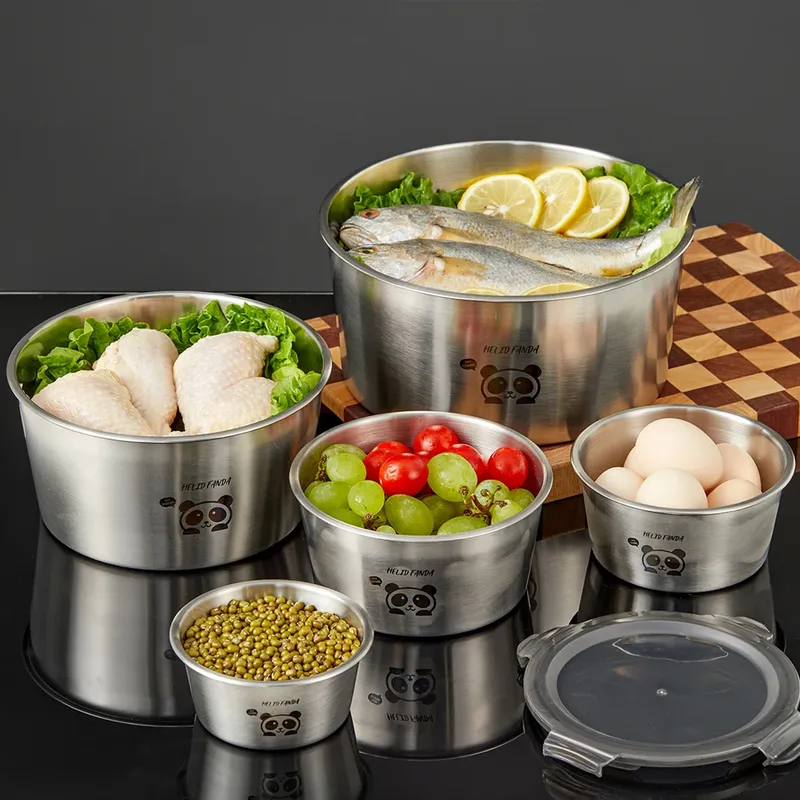 WORTHBUY Versiegelter Lebensmittelbehälter aus Edelstahl 304, stapelbar, für Kühlschrank, Obst, Gemüse, Fleisch, Frischhaltebox, mikrowellen- und ofenfest