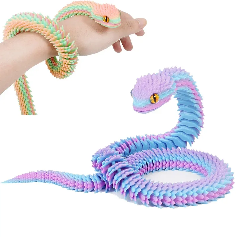 3D-gedruckte bewegliche Schlange mit beweglichen Gelenken, 30 cm, chinesisches Sternzeichen, Schreibtischdekoration, Jahr der Schlange, Büro, Zuhause, Geschenk