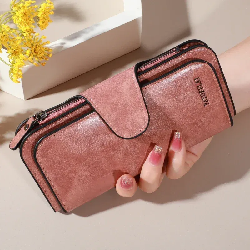 Herren-Geldbörse mit langem Reißverschluss, hochwertige Pu-Leder-Geldbörse, Business-Handtasche für Herren, Geldbörse mit Kreditkarteninhaber, Herren
