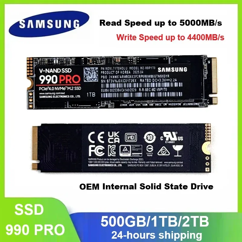 SAMSUNG SSD 990 PRO Interne Solid-State-Drive (SSD) Festplatte 1TB 2TB PCIe4.0 M.2 2280 NVMe TLC SSD Laptop Desktop Festplatte