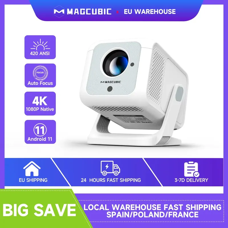 Magcubic HY310X Tragbarer Projektor 4K 420ANSI WiFi 6 Autofokus Android 11-Projektor, unterstützt Full HD 1080P Home Outdoor Cinema