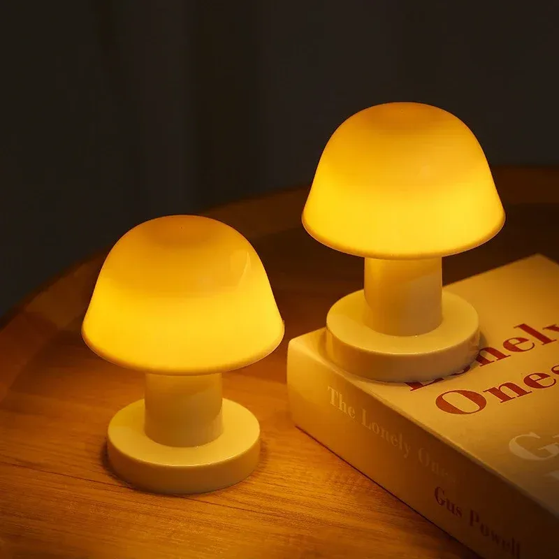 Mini Kreative Pilz LED Nachtlicht Batterie Betrieben Tragbare Desktop Sonnenuntergang Nacht Lampe für Kaffee Bar Schlafzimmer Wohnkultur Geschenk