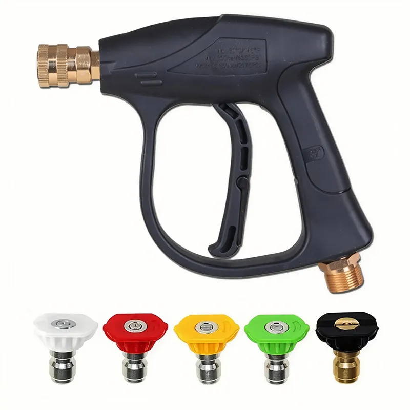 2175 PSI Hochdruckreiniger-Pistole – M22-14 und 1/4 Zoll Schnellanschluss mit 5-Farben-Düsen, leichte, kompakte Pistole für die Autoreinigung