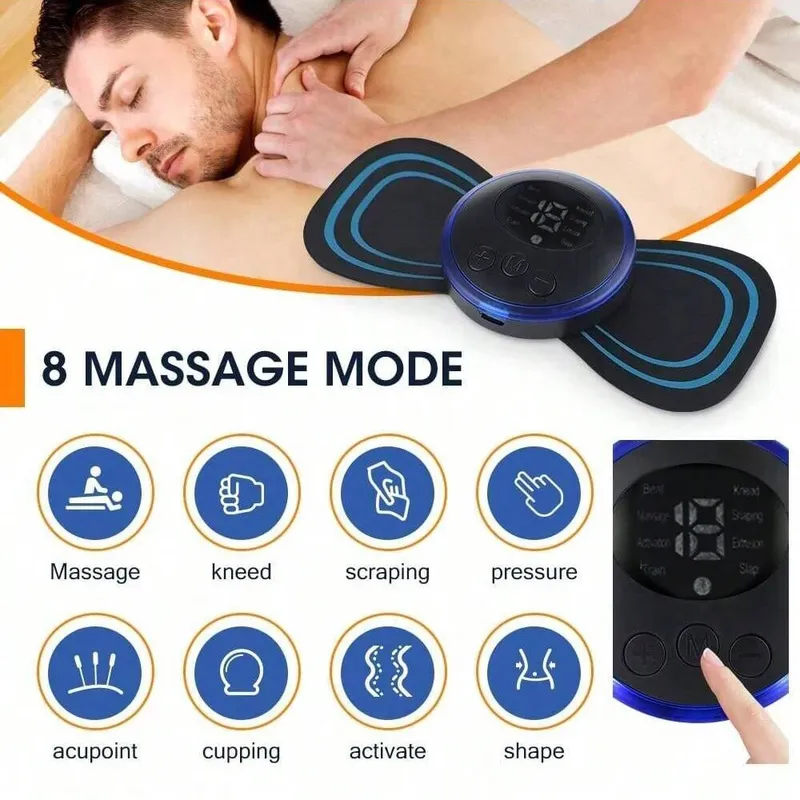 1PC Smart Mini Nackenmassagegerät Aufkleber USB wiederaufladbares Multifunktionsmassagegerät Tragbares Schulter- und Nackenmassagegerät