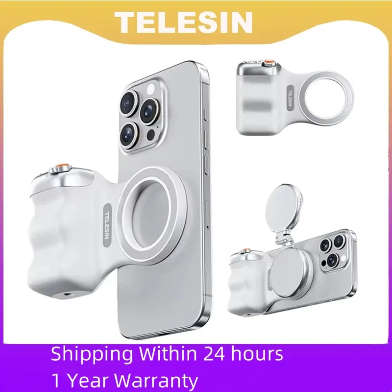 TELESIN Magnetische Telefonkamera Schießen Handgriff Telefonhalter Schießhilfe Fernbedienungsgriff für iPhone HUAWEI SAMSUNG Telefon