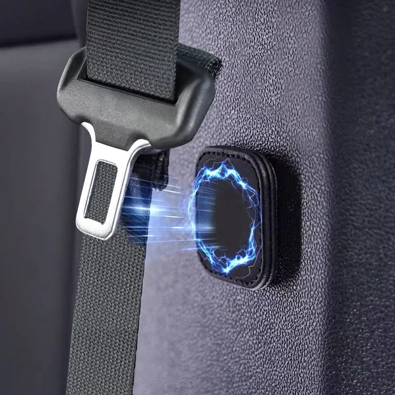 2Pcs Magnetische Auto Sitz Gürtel Halter Befestigungs Clip Pu Leder Sicherheitsgurt Limiter Stopper Für Sicherheit Gürtel Clip Verhindern Herbst