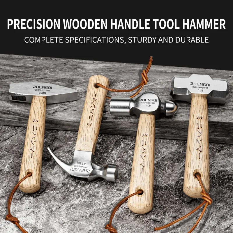 Mini-Klauenhammer, Haushaltswerkzeuge, die häufig in der Holzbearbeitung verwendet werden, Knock-Out-Nägel, Holzgriff, kleiner Hammer aus Kohlenstoffstahl
