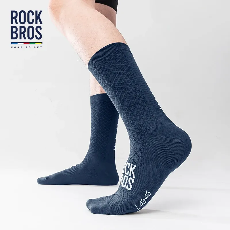 ROCKBROS Fahrradsocken, beruhigende Sportsocken, stoßdämpfende Fahrradsocken, atmungsaktiver Stoff, hochelastische Outdoor-Socken, ein Paar