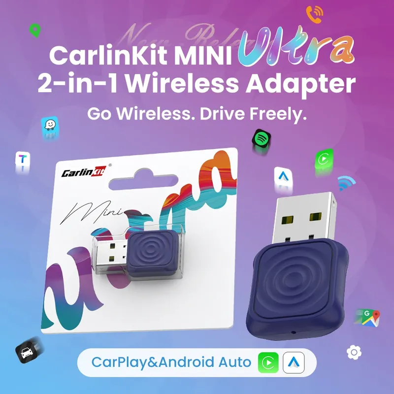 2025 MINI 5 Pro/Mini Ultra CarlinKit Kabelloser CarPlay-Adapter, intelligente CarPlay-Box für Auto, Plug-and-Play, WiFi, Bluetooth, automatische Verbindung