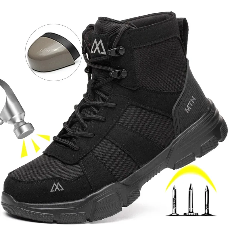 Licht Atmungsaktive Schutz Sicherheitsschuhe Männer Stahl Kappe Kappe Anti zerschlagen Arbeit Schuhe Anti-punktion Unzerstörbar Mann Sicherheit Stiefel