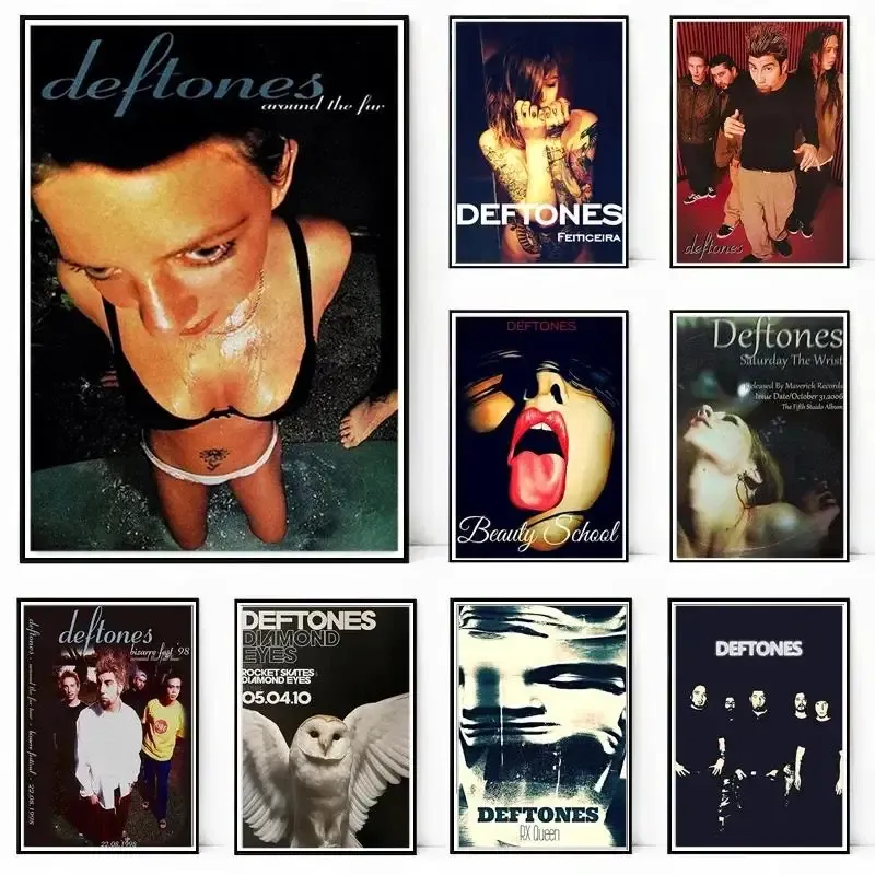 Deftones klassisches Album, Leinwand-Poster, Retro-Musik, Wandkunst, Dekor, ästhetische Banddrucke, perfektes Geschenk für Fans, Heim- und Raumdekoration