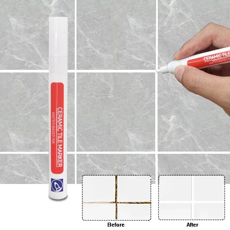 12-farbiger weißer wasserdichter Fliesmarkierungsstift, Wandnahtstift für Fliesen, Boden, Badezimmer, Dekontamination, Nahtreparaturwerkzeuge