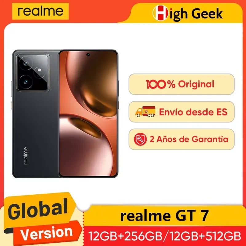 EU-Version des realme GT 7 5G AI-Smartphones mit MTK Dimensity 9400e, 6000 Nits Pro-Esports-Display, 7000-mAh-Akku und 120-W-Ultra-Ladefunktion