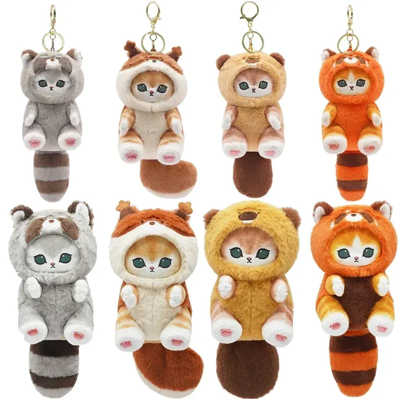 Kawaii Schlüsselanhänger Anhänger Cartoon Mofusand Hai Katze Cross-Dressing Puppe Rucksack Dekor Spielzeug
