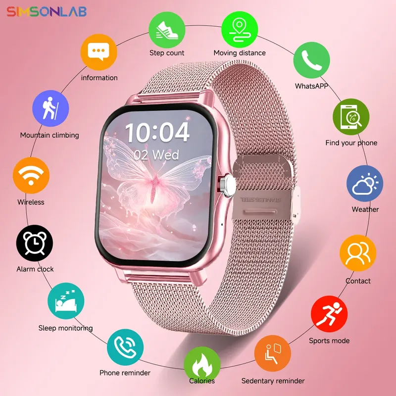 2025 neue Smartwatch 1,83 ''HD Bildschirm Herzfrequenz/Schlaf Überwachung Drahtlose Bluetooth Anruf Musik Steuerung Smart Uhr Für Männer frauen