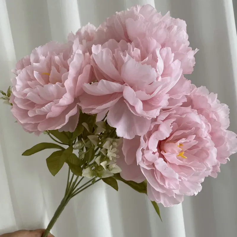 Künstliche Blumen, Pfingstrose, Rose, Vintage7-Kopf-Seidenblumen für Hochzeit, Schreibtisch, Zimmer, Party, Blumenstrauß, gefälschte Blumenarrangements, Heimdekoration