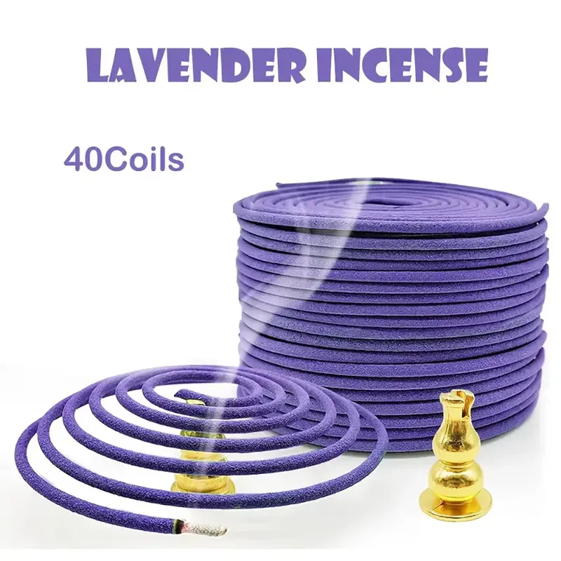 40 Lavendel-Aromatherapie-Spulen, langanhaltende Duftgewürze, geeignet für Luftreinigung, Yoga, Meditation
