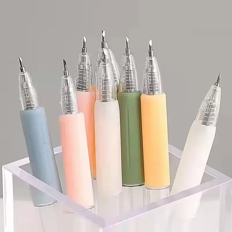 6/1 stücke Verpackung Schneiden Utility Stift Messer Versenkbare Presse Hand Konto Stift Messer Kreative Kunst Papier Schneiden Werkzeug für student