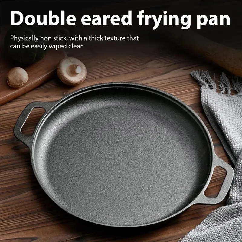 Gusseisen Bratpfanne Antihaft-pfanne Pizza Ei Pfannkuchen Topf Gemüse Steak Pfanne Home Küche Flache Pfanne Omelett Outdoor Kochgeschirr