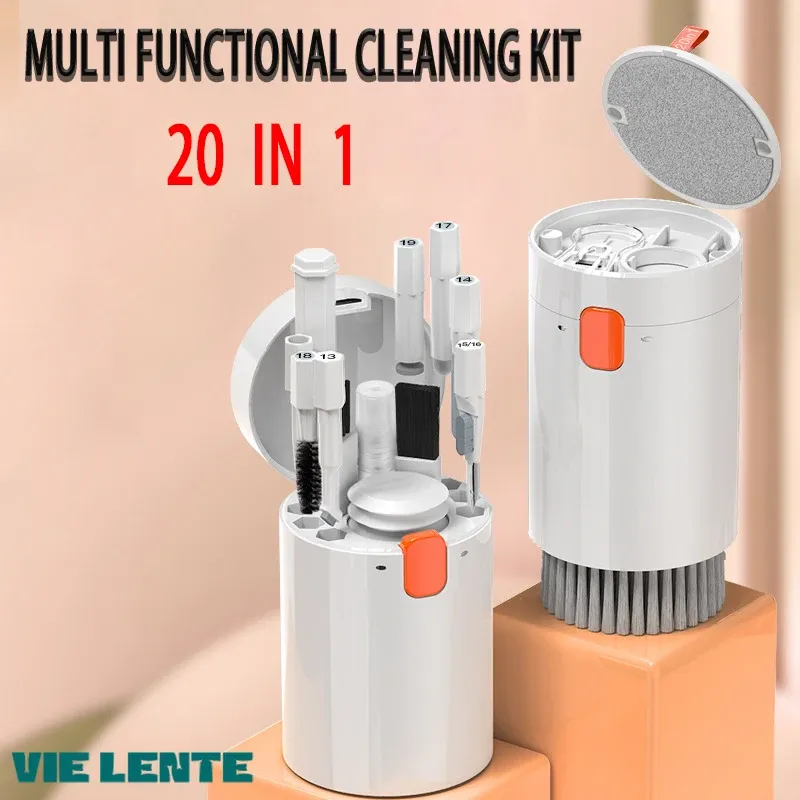 20-in-1 Reiniger Kit Computer Tastatur Pinsel Kopfhörer Reinigung Stift Bildschirm Reinigung Spray Flasche Reinigung Werkzeuge Keycap puller Set