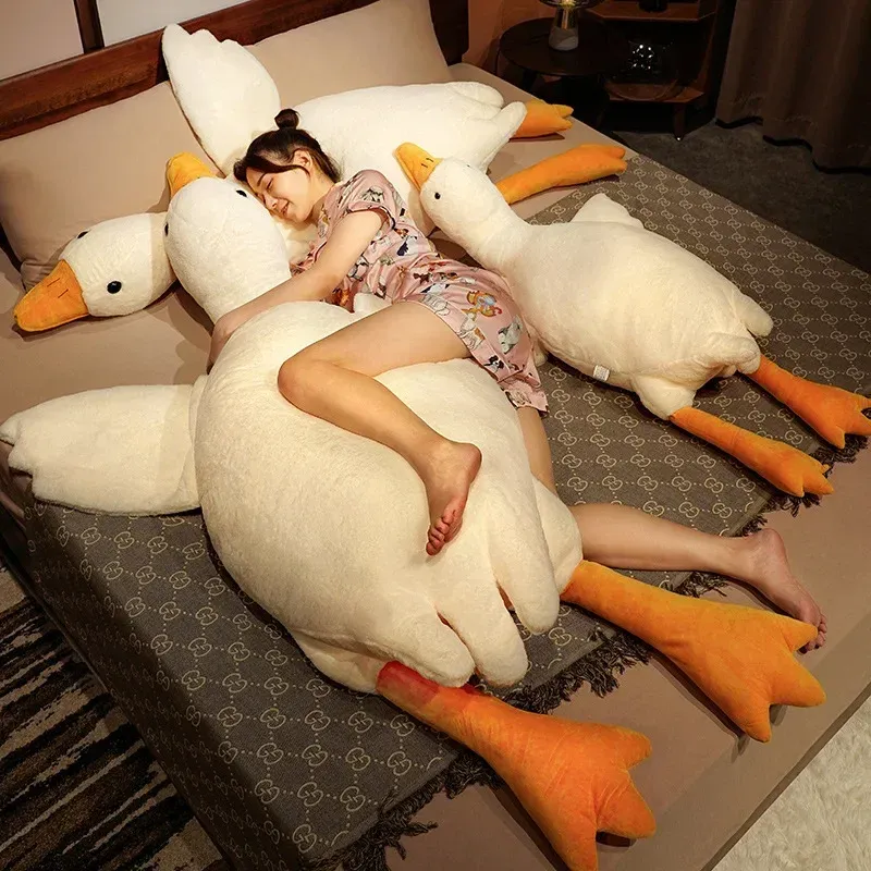 50/90/130 cm lustiges Gans-Plüschtier, weiches Entenkissen, süßes Stofftier zum Schlafen, Kindergeschenk, Freundin-Geburtstagsgeschenk