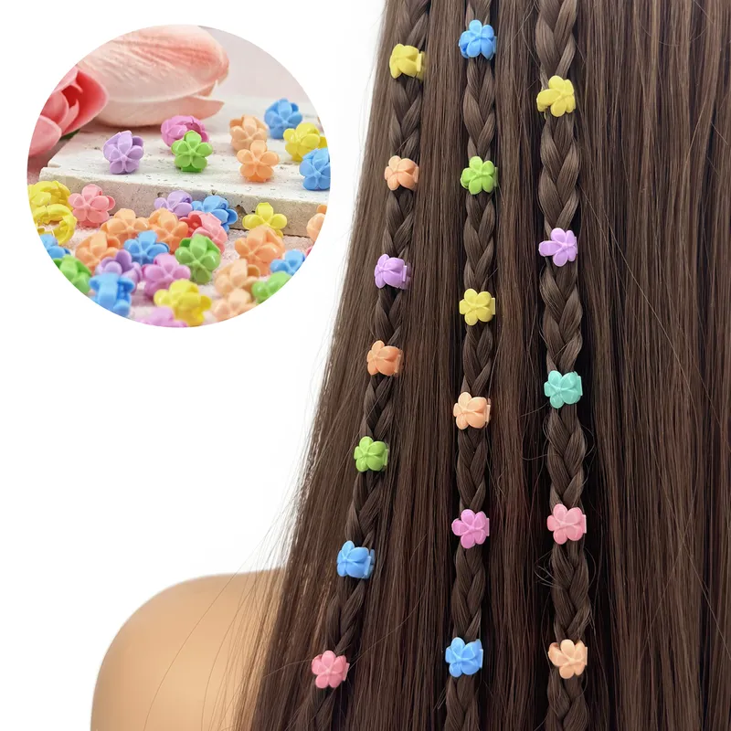 60 Stück Haarzöpfe Perlen Kopfbedeckung Niedliche Bonbonfarben Kunststoff Sommer Haarklammern Haarschmuck Loc Haarschmuck für Zöpfe