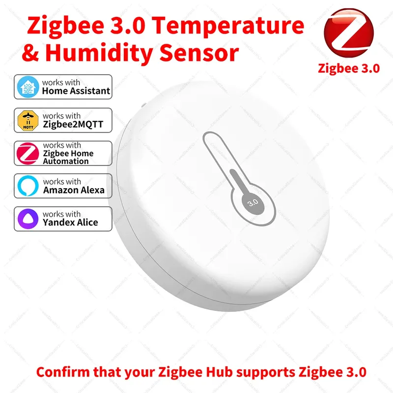 Zigbee 3.0 Sensor Temperatur- und Feuchtigkeitssensor. Zigbee Hub erforderlich. Kompatibel mit Home Assistant, Yandex, Alexa, ZHA, Zigbee2MQTT, HA.