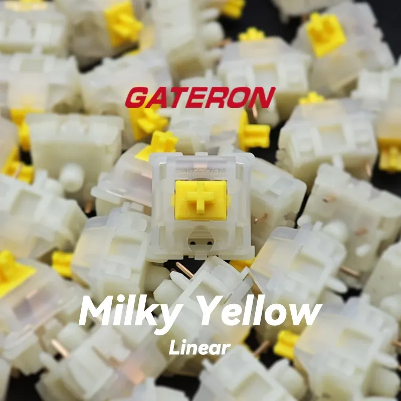 Gateron Milky Pro Switches Milky Yellow Pro Red Linear Pre Lubed Switch SMD RGB Mx Stem Switch für mechanische Tastatur 5-poliger POM
