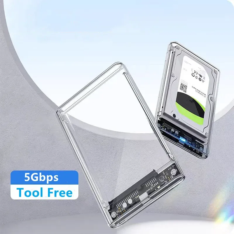 Festplattenboxen USB 3.0/Typ C zu SATA III Festplattengehäuse 2,5 Zoll HDD SSD Externes Gehäuse Festplattengehäuse Externes Festplattengehäuse