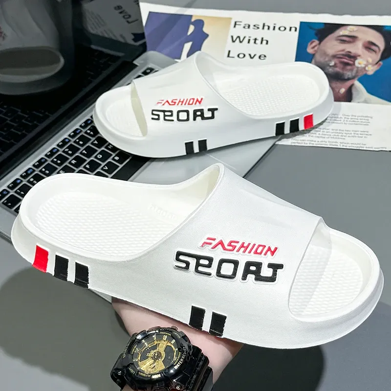 Sommer Männer Sport Stil Hausschuhe Weiche Sohle Bad Anti-slip Outdoor Tragen-beständig Strand Mode Freizeit Flache Hause Schuhe paar