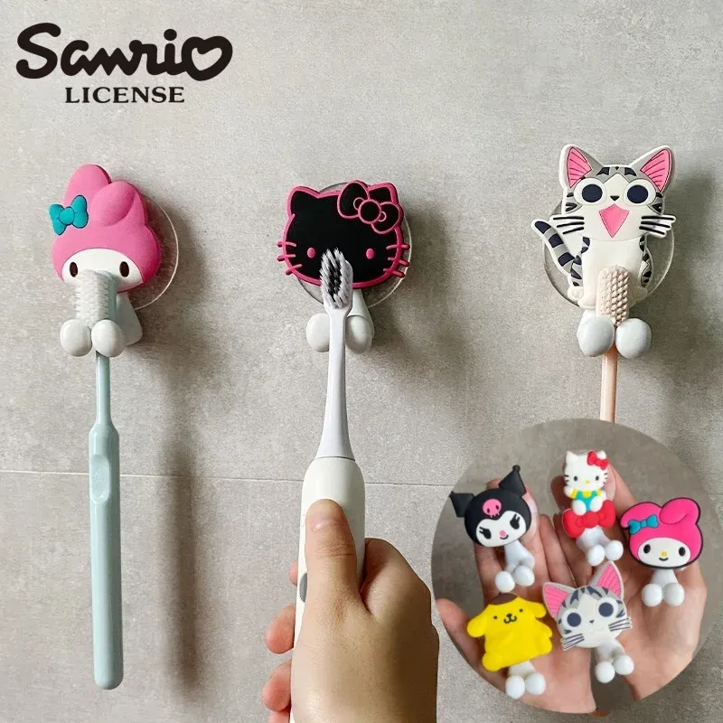 Cartoon Hallo Kitty Kind Zahnbürste Halter Anime Sanrio Mehrzweck Wand Regal Familie Küche Bad Lieferungen Geschenk