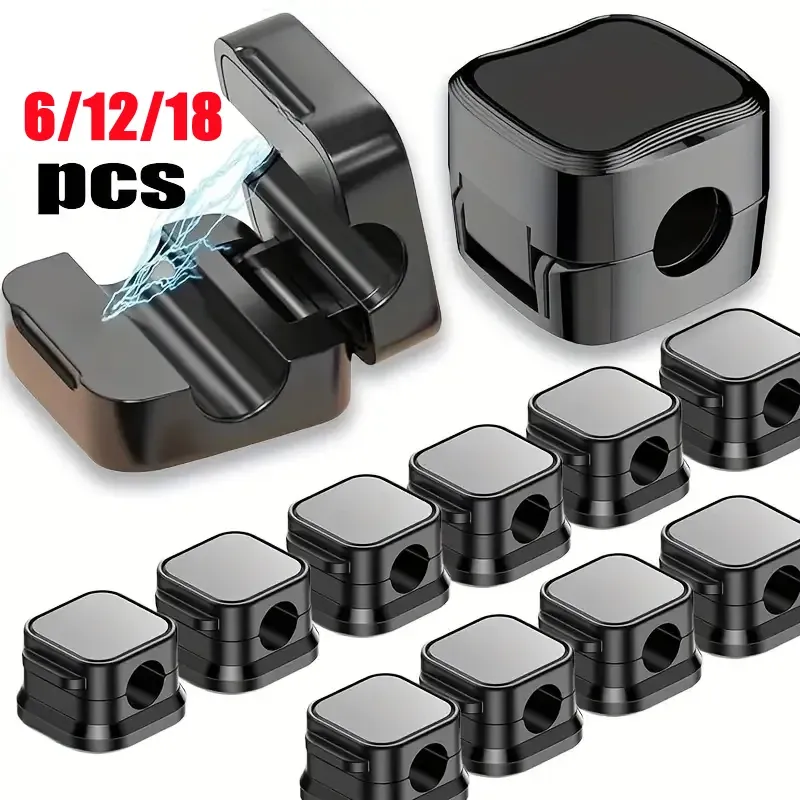 6/12/18 PCS Magnetische Kabel Organizer Clips Kabel Management Draht Manager Kabel Halter Ladekabel Wickler Wand montiert Haken