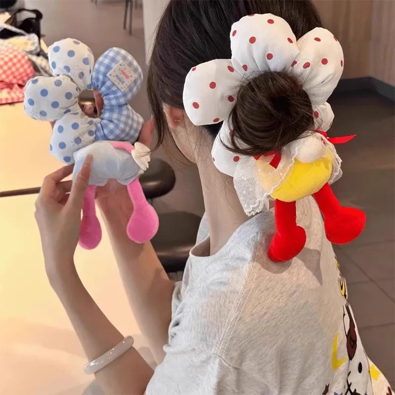 Cartoon Unterkörper des Tieres Große Blume Scrunchie Für Frauen Mädchen Süßes Haarband Stirnband Haargummi Niedliche Haar-Accessoires