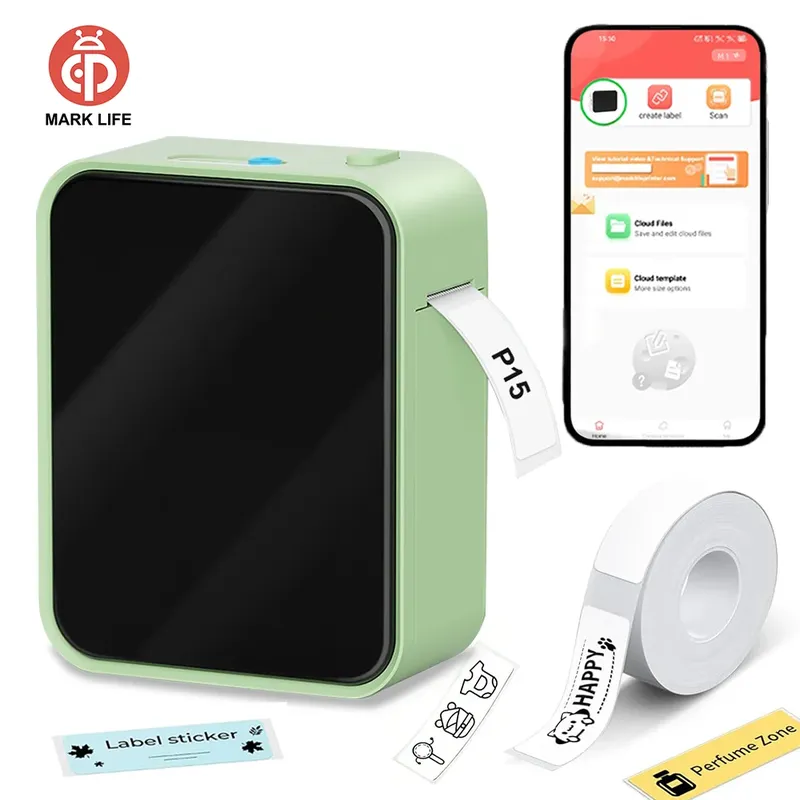 Marklife Thermo-Etikettendrucker D110 B21 P15 Mini tragbarer Bluetooth-Klebeetikettendrucker für Geschenk/Diy Creative/Markierung