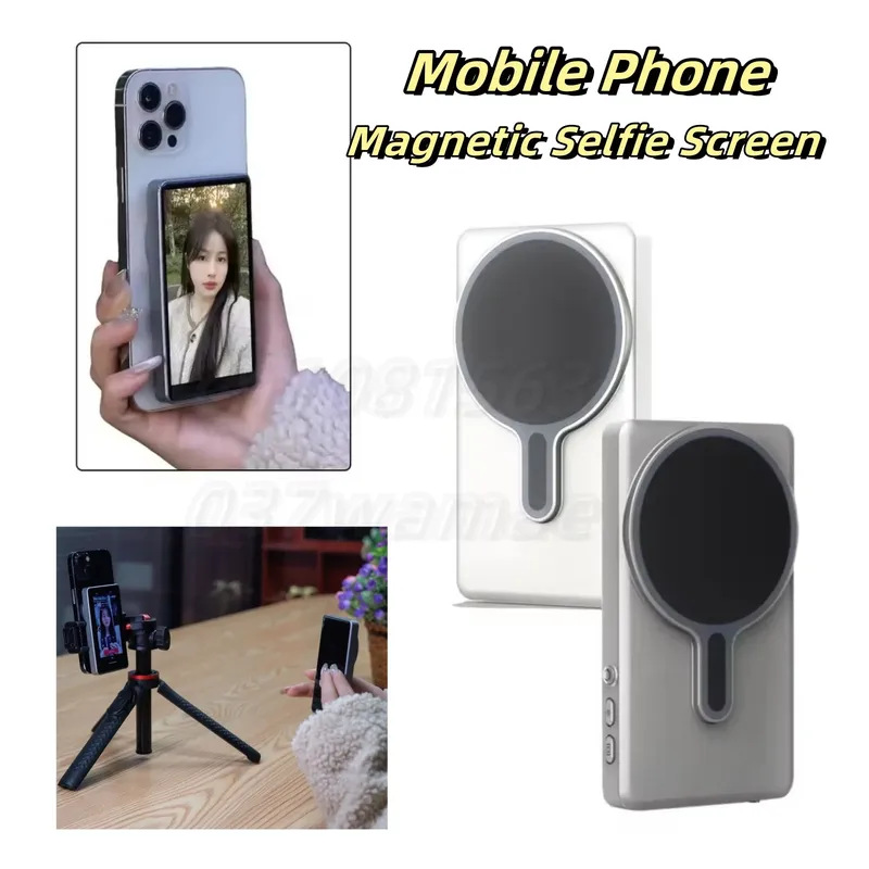 Neue magnetische Telefon Vlog Selfie Monitor Bildschirm für Telefon Rückfahrkamera für Selfie Rückkamera kompatibel mit iPhone Android
