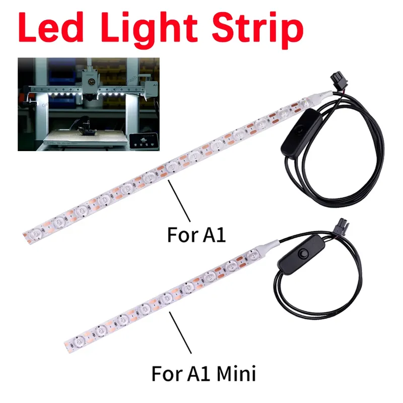 Upgrade LED-Lichtleiste für Bambu Lab A1/A1mini Ra95, Fülllicht, 24 V, weißes Licht, superhell, für Bambulab 3D-Drucker-Zubehör