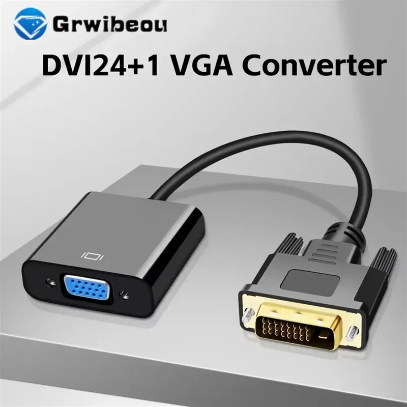 Full HD 1080P DVI auf VGA Adapter DVI-D Stecker auf VGA Buchse Adapter 24+1 25Pin auf 15Pin Kabel Konverter für TV PC Computer Monitor