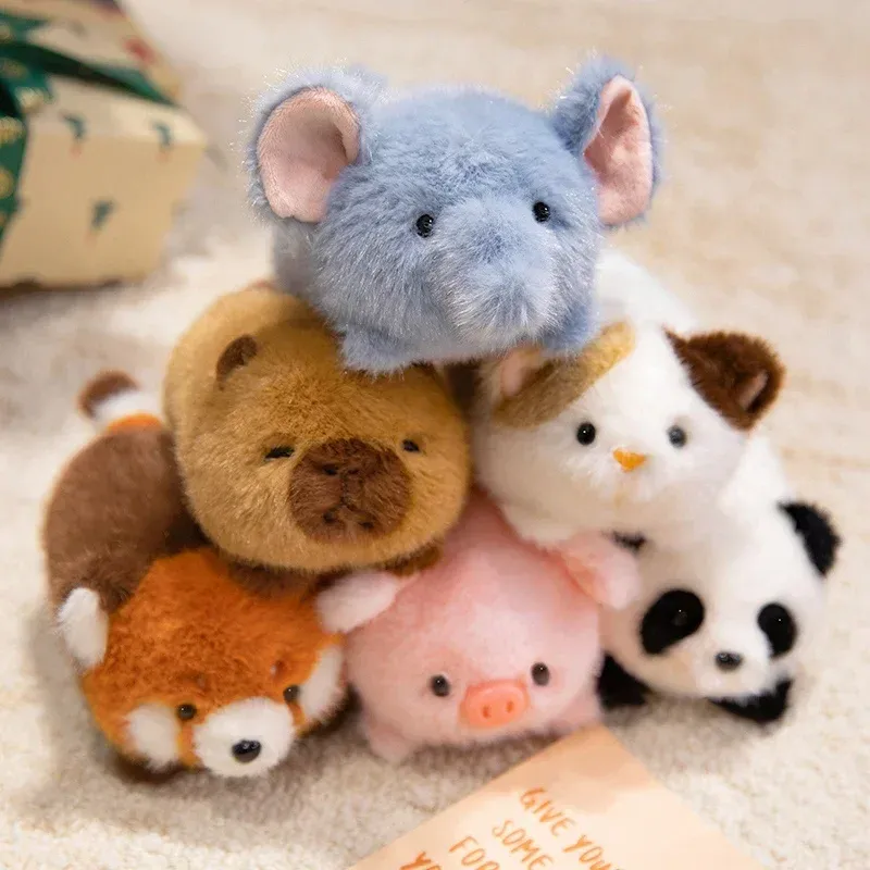 Niedliche liegende Tiere, roter Panda, Fuchs, Faultier, Katze, weiche Plüschpuppen, gefülltes Capybara-Schwein, Plüschtier, Babyspielzeug, Geschenke für Kinder - 6.88 EUR