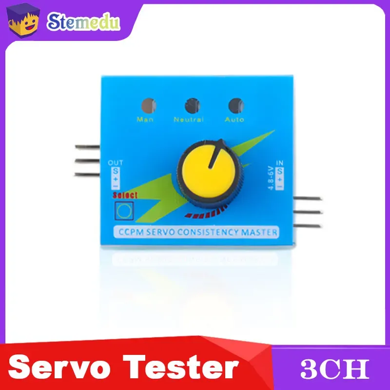 3-Kanal-Servo-Tester ESC-Checker für RC-Modelle mit 180 270 360-Grad-Einstellung, kompatibel mit Feetech FS90R Arduino DIY-Projekten