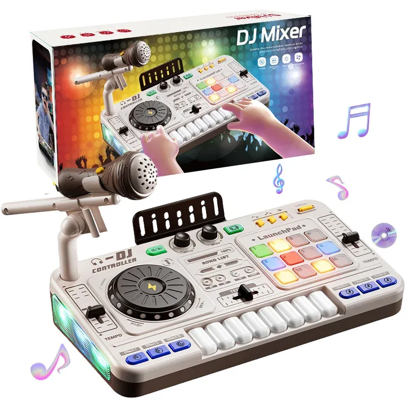 Kinder Simulation DJ Mixer Controller Spielzeug Multifunktionale Musik Effekte Elektronische Lernspiel Geburtstagsgeschenk für Kinder