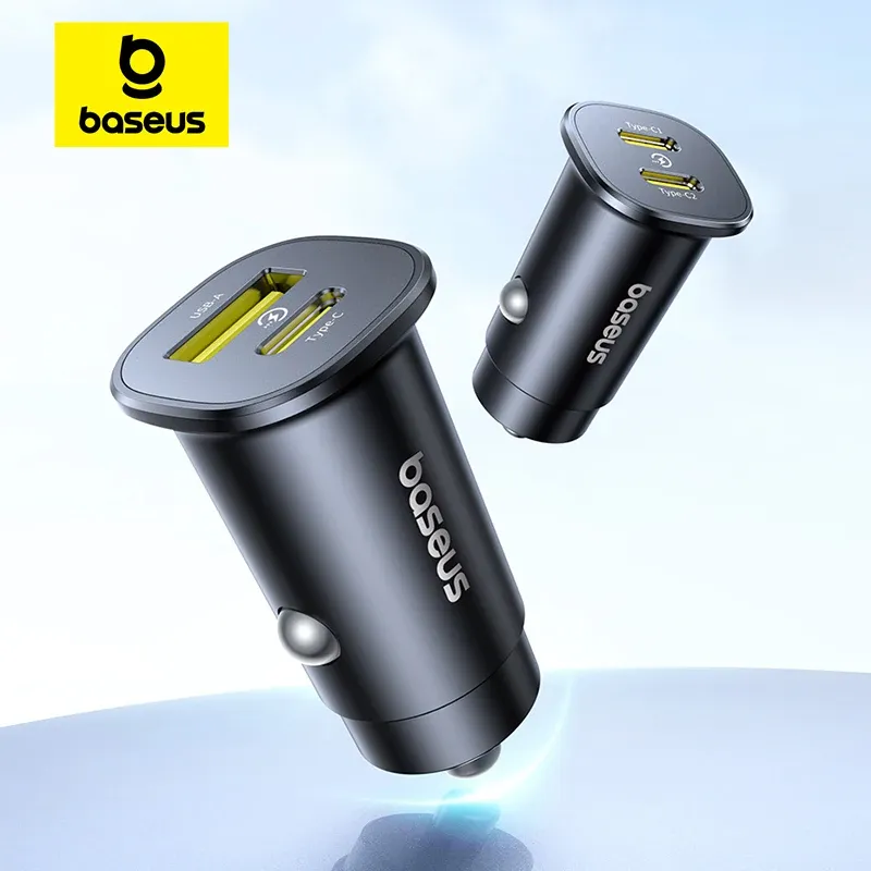 Baseus 30 W Autoladegerät Schnellladung Dual Port USB Typ-C PD QC FCP AFC für iPhone 16 15 Samsung S24 S25 Xiaomi Huawei Tablet