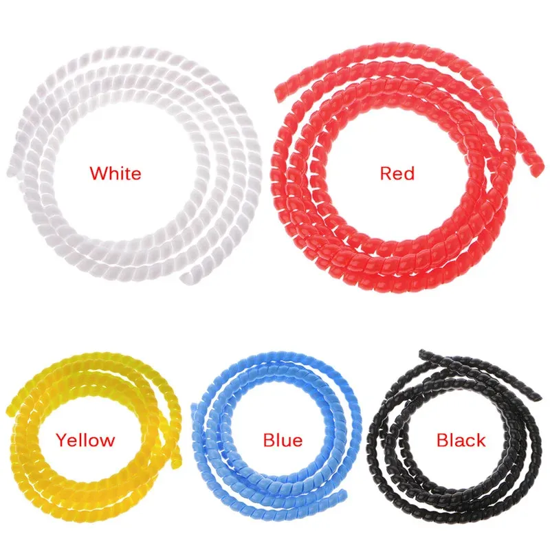 1 m 10 mm/14 mm bunter Spiraldraht-Organizer, Wickelrohr, flammhemmende Kabelhülse