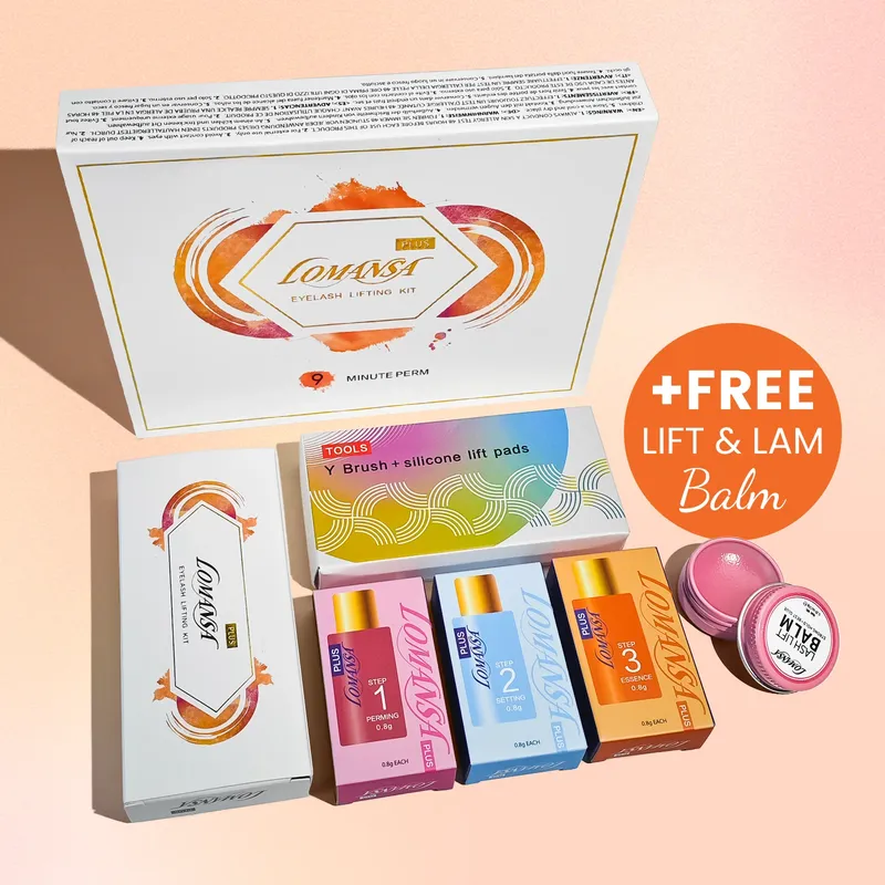 Lomansa Lash Lift Wimpernlift-Set, 8–12 Minuten, sofortiges Lifting, Dauerwelle, Curling für Augenbrauen, Wimpern, Dauerwellen-Set, hält 6–8 Wochen