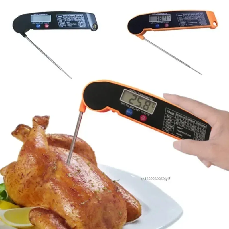 Professionelles Fleischthermometer, digital, sofort ablesbar, mit hoher Genauigkeit, wasserdicht und Hintergrundbeleuchtung, für Grill, Grill, Ofen, Küche