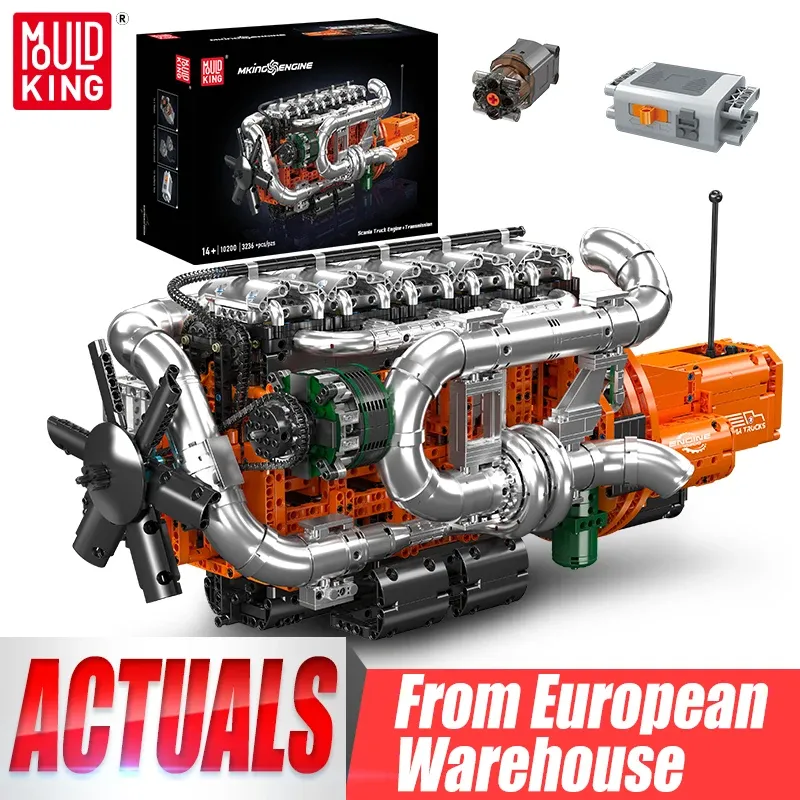 Mould King 10200 Technisches Automotorspielzeug Der motorisierte Hochleistungs-LKW-Motor Getriebe-Baustein Kinder Weihnachtsgeschenk